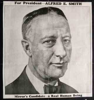 RARE York Newspaper Daily Mirror 1928 Poster FOR PRESIDENT ALFRED E SMITH 2