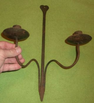 Antique Vintage Hand Forged Iron Wall Sconce Decor Salvage Victorian Gothic