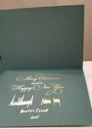RARE 2018 President Trump Facsimile Signed White House Christmas Card,  Envelope 3