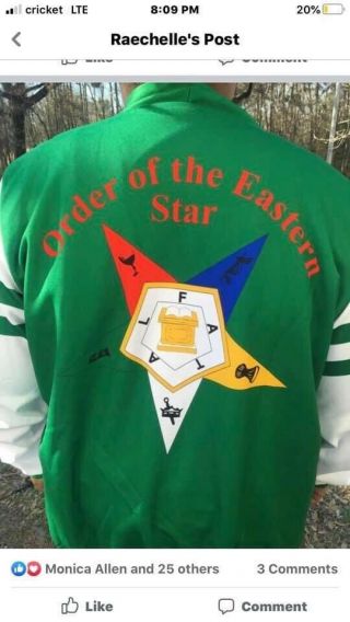 Order Of The Eastern Star Cardigan Large 2