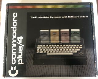 Vintage Commodore Plus/4 Vintage Computer W/box/power Cord/documentation