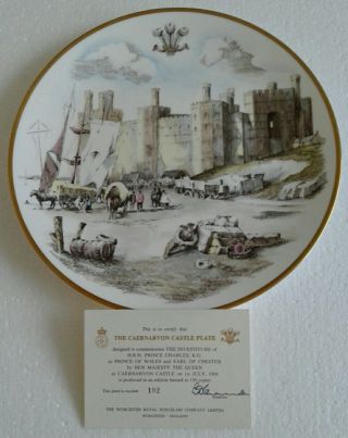 Royal Worcester Plate Investiture Of H.  R.  H.  Prince Charles 1st July 1969 101/150.