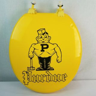 Purdue University Boilermakers Toilet Seat Gold Yellow Vintage Padded Pete