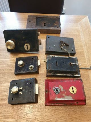 Old Vintage Door Locks Various X 7