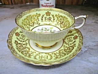 Paragon 1953 Coronation Tea Cup Saucer Hm Queen Elizabeth Ii Fine Bone China