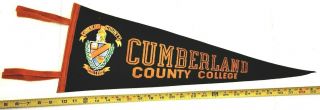Vintage Cumberland County College Felt Pennant 24 " {f54}