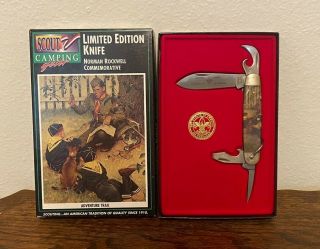Norman Rockwell Adventure Trail Commemorative Boy Scout Bsa Pocket Camp Knife