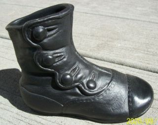 Two Handmade Ceramic Antique Victorian Leather Baby Boots Fairy Elf