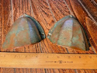 Vintage Old Cast Bronze/brass? Clam Shell Vents,  Patina