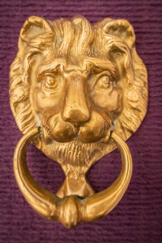 Antique Brass Large Lion Head Door Knocker