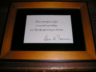 White House Bess Truman Signed Card Invitation Door Pass President Harry Truman