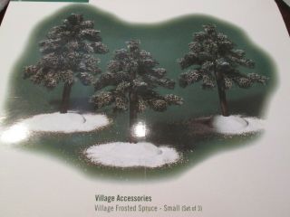 Dept.  56 Village Accessories 2002 Village Frosted Spruce Set Of 3 56.  53085 Box