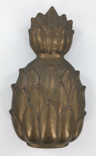 Solid Brass Pineapple Door Knocker,  Large - 7.  5” X 4” Vintage / Patina
