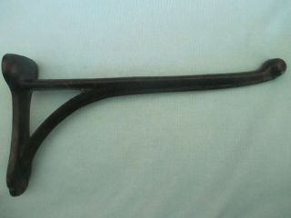 Vintage Antique Cast Iron Old Tack Harness Hook Coat Rustic Barn 9 1/2 " Inches