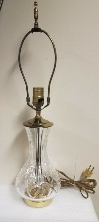 Vintage Waterford Lismore Crystal And Brass Signed Lamp 22 1/2” Tall