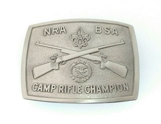 Vintage Nra & Bsa Camp Rifle Champion Belt Buckle