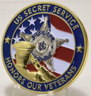 Secret Service Agent Challenge Coin Honor Military Veterans Army Navy Marines Af
