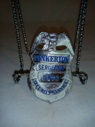 Vintage Pinkerton Sergeant Security Services Badge 5478 Obsolete