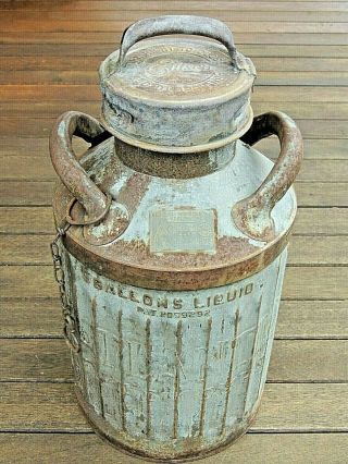 Vintage Embossed Atlantic Refining Company Ellisco Oil Can,  5 Gallon
