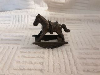 Vintage Metal Miniature Antique Rocking Horse Cute