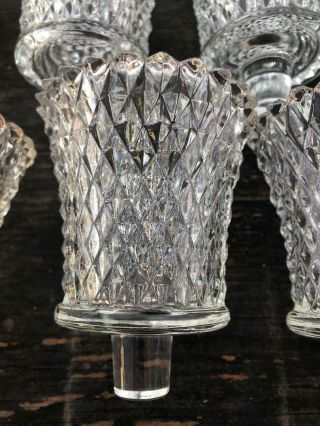 Vintage HOMCO Clear Diamond Point Glass Peg Votive Candle Holders SET OF 27 3