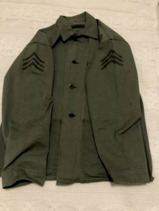 Ww2 Usmc Hbt P - 41 Jacket Shirt P41 Military Uniform Vtg Herringbone Wwll
