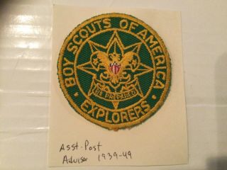 Explorer Assistant Post Advisor 1939 - 49 Older Badge Insignia Position Patch