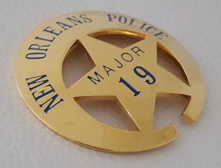 Obsolate Historical Police Badge Major Orleans / Louisiana Police No.  19 1889