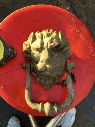 Large Vintage Brass Lion Head Door Knocker