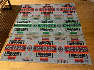 Vintage Pendleton Beaver State Wool Blanket Navaho Southwest Reversible 65x62 Ex