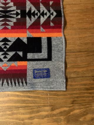 Vintage Pendleton Beaver State Wool Blanket Navaho Southwest Reversible 65x62 EX 2