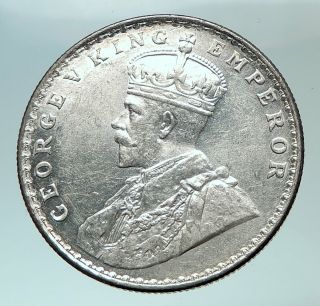 1919 India Uk King George V Silver Antique Rupee Vintage Indian Coin I82462