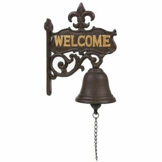Cast Iron Bell - Welcome Entry Door Bell,  Antique Doorbell Decoration Black