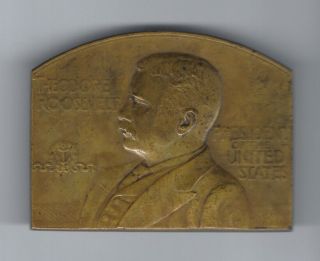 12 - 16 - 1907 Teddy Roosevelt Portrait Medal - Hampton Roads - Atlantic Fleet