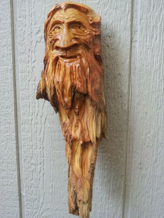 Wood Spirit Carving Yard Gaurd Art Statue Decor Bigfoot Gift Him Her Christmas
