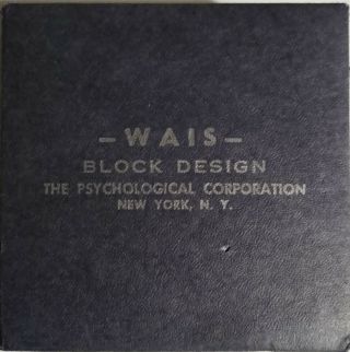 Wais Wechsler Intelligence Scale Block Design Test For Wais Made In West Germany