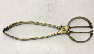 Vintage Brass Fire Place Coal Or Log Fire Tongs (B516) 2