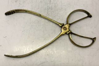 Vintage Brass Fire Place Coal Or Log Fire Tongs (B516) 3
