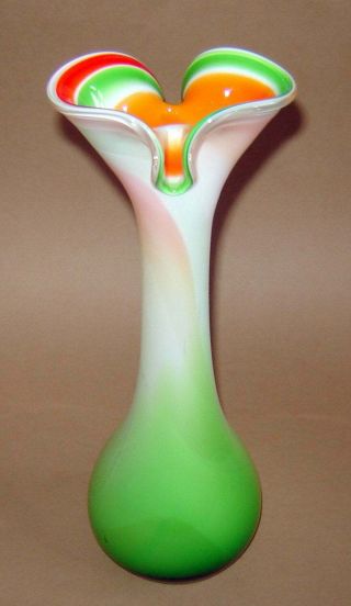 Vintage,  Mid - Century Modern Murano Salviati Glass Vase In Colors Signe