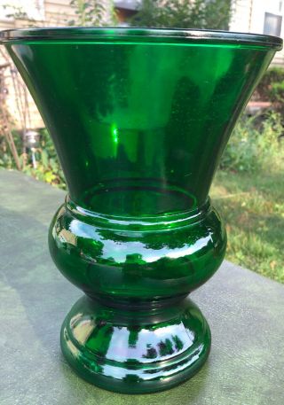 Vintage Large Forest Green Glass Urn Shaped Vase Napco 1170 Cleveland Ohio 10 "