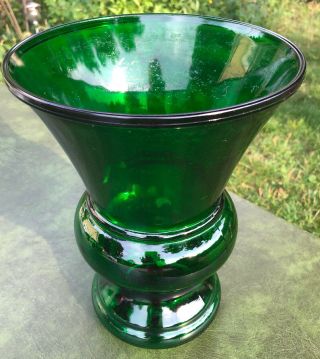 Vintage Large Forest Green Glass Urn Shaped Vase Napco 1170 Cleveland Ohio 10 