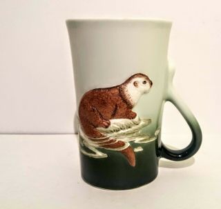 Susan Crane Wildlife Nature Tea Coffee Mug Otter - Artist Porcelain