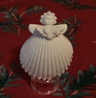Vtg Margaret Furlong Ivory Porcelain Seashell 2.  5”ornament W/stand Handmade 1993