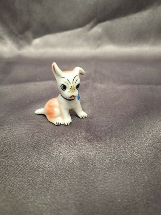 Vintage Occupied Japan Dog Figurine With Spider On Face