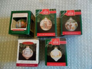 Hallmark 5 Ornaments Betsy Clark Home Christmas 1988 1990 1991 Country 1992 1993