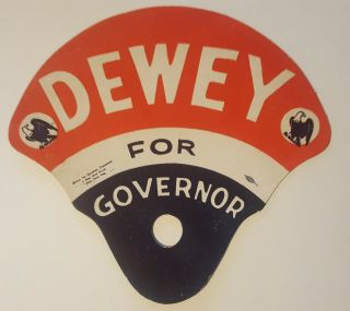 Tom Dewey For Governor Of York Political Campaign Fan
