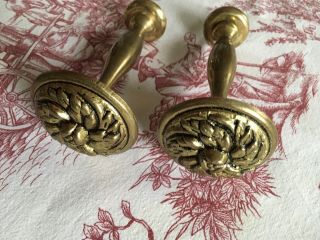Pair Vintage French Brass / Bronze Curtain Tie Backs / Hold Backs.