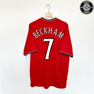 2000/02 Beckham 7 Manchester United Vintage Umbro Cl Home Football Shirt (xl)