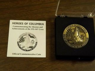 Nasa " Heroes Of Columbia " Commemorative Bronze Coin