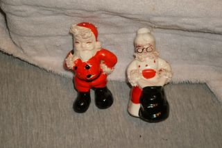 Vtg.  Mr & Mrs Santa Claus.  Salt & Pepper Shakers.  Kreiss.  1956 Japan